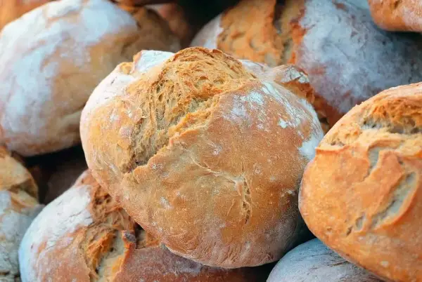 Gros pains artisanaux, dorés et farinés, parfaits pour ceux qui préfèrent le pain le moins sucré.